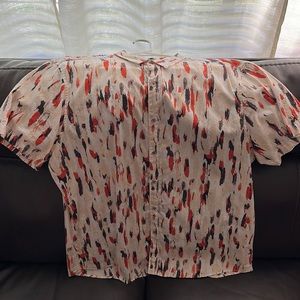 INC brand size XL color is white with pattern.